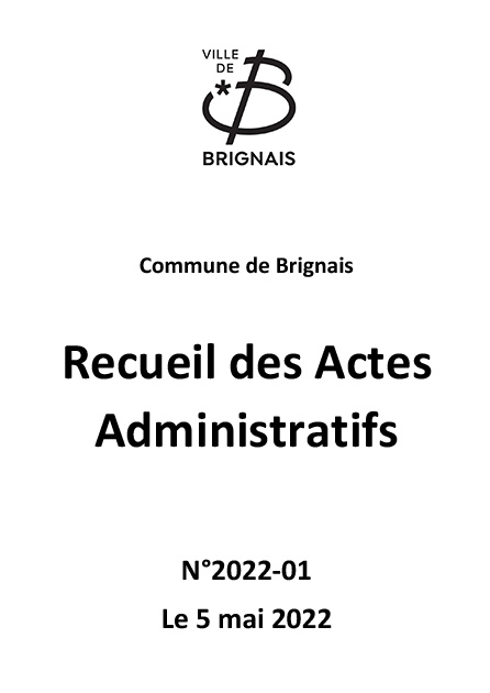 Recueil des actes administratifs (RAA) – 1er trimestre 2022