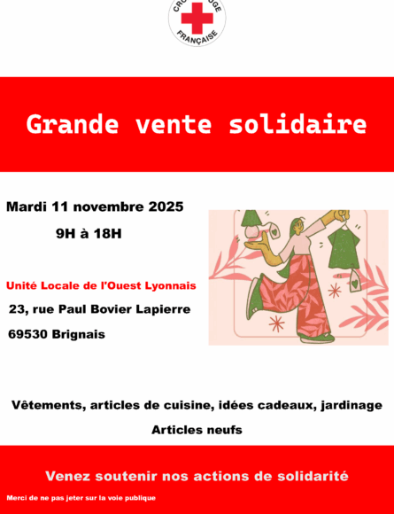 affiche grande vente solidaire automne 2025