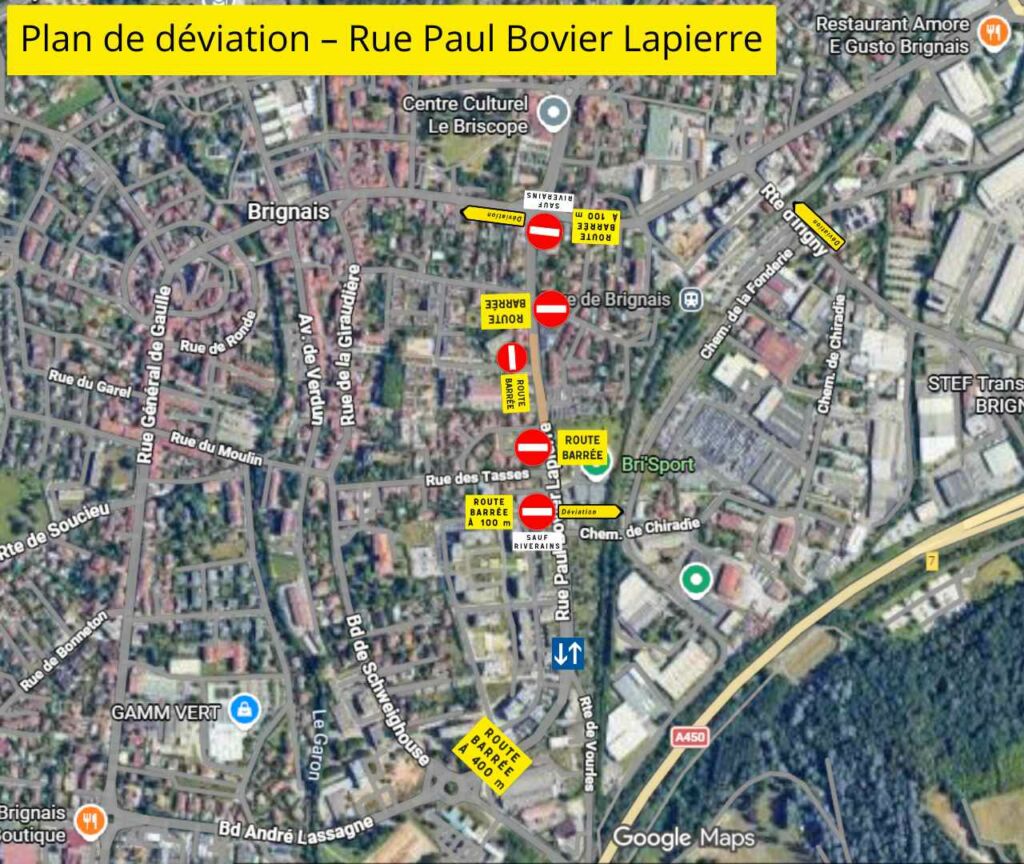 plan de déviation – rue paul bovier lapierre