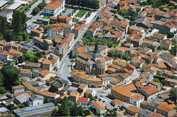 Vue aérienne du Centre Ville de Brignais